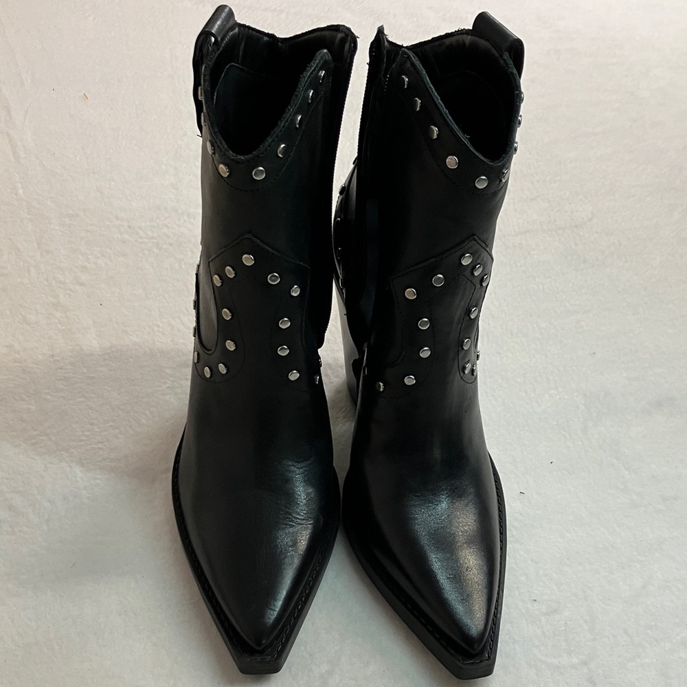 Sleek Black Studded Ankle Booties